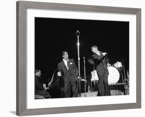 Entertainers Dean Martin and Jerry Lewis Performing-null-Framed Premium Photographic Print