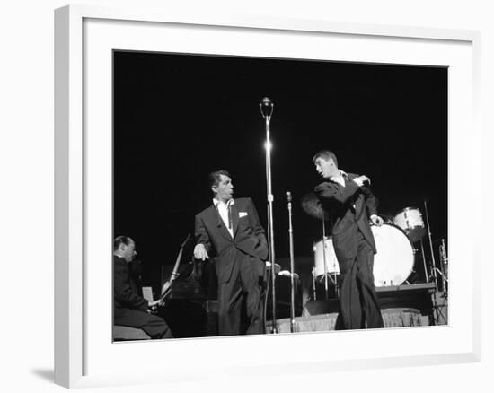 Entertainers Dean Martin and Jerry Lewis Performing-null-Framed Premium Photographic Print