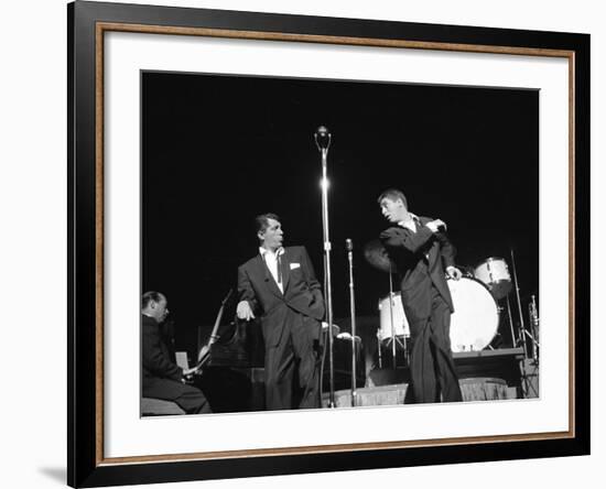 Entertainers Dean Martin and Jerry Lewis Performing-null-Framed Premium Photographic Print