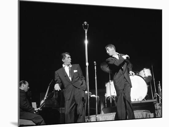 Entertainers Dean Martin and Jerry Lewis Performing-null-Mounted Premium Photographic Print