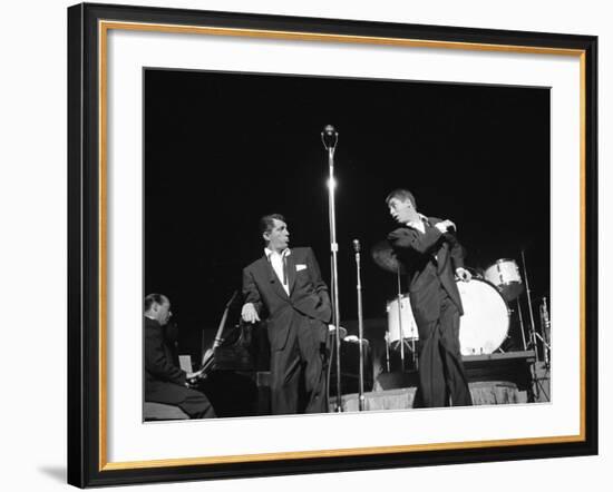 Entertainers Dean Martin and Jerry Lewis Performing-null-Framed Premium Photographic Print