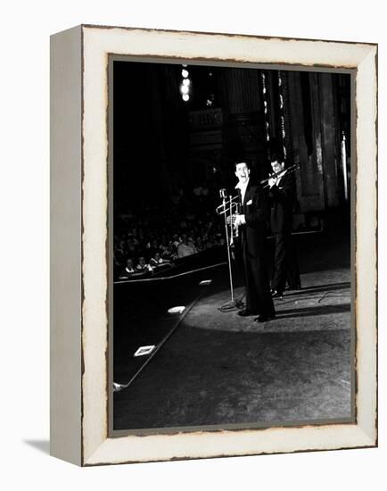 Entertainers Jerry Lewis and Dean Martin Performing-Ralph Crane-Framed Premier Image Canvas