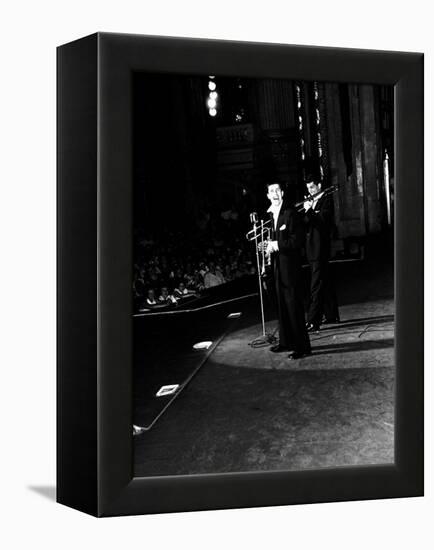 Entertainers Jerry Lewis and Dean Martin Performing-Ralph Crane-Framed Premier Image Canvas