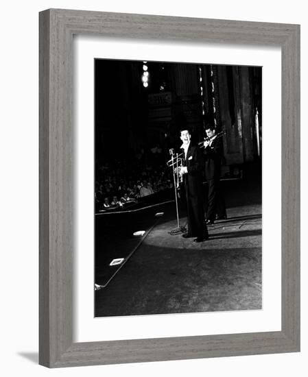 Entertainers Jerry Lewis and Dean Martin Performing-Ralph Crane-Framed Photographic Print