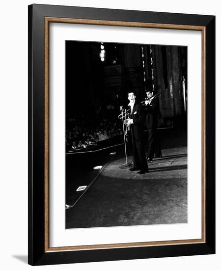 Entertainers Jerry Lewis and Dean Martin Performing-Ralph Crane-Framed Photographic Print