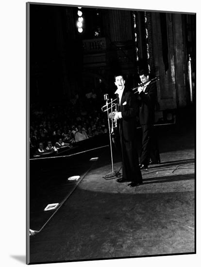 Entertainers Jerry Lewis and Dean Martin Performing-Ralph Crane-Mounted Photographic Print