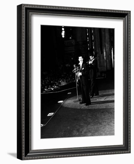 Entertainers Jerry Lewis and Dean Martin Performing-Ralph Crane-Framed Photographic Print