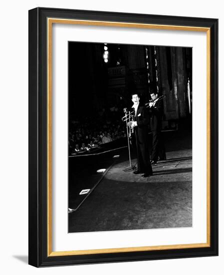 Entertainers Jerry Lewis and Dean Martin Performing-Ralph Crane-Framed Photographic Print