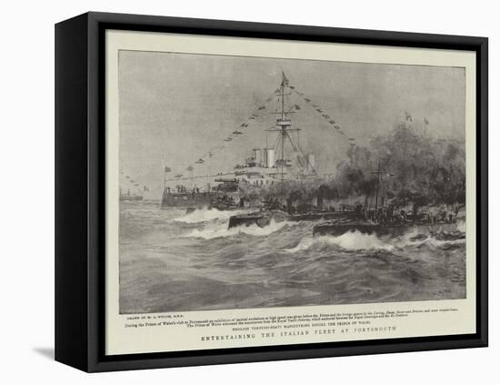 Entertaining the Italian Fleet at Portsmouth-William Lionel Wyllie-Framed Premier Image Canvas