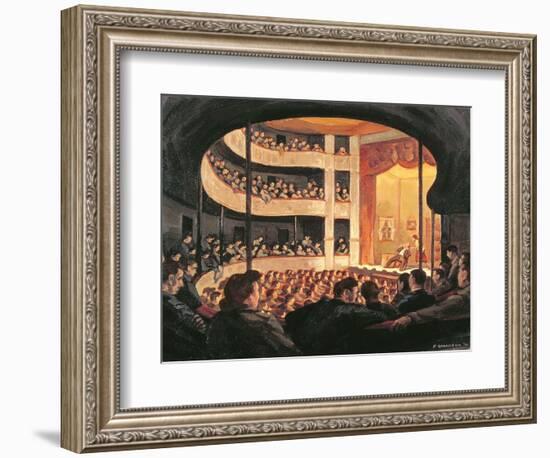 Entertainment at the Garrison Theatre, Bayeux, 1946-Paul Goranson-Framed Giclee Print