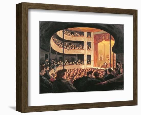 Entertainment at the Garrison Theatre, Bayeux, 1946-Paul Goranson-Framed Giclee Print