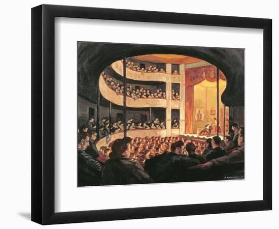 Entertainment at the Garrison Theatre, Bayeux, 1946-Paul Goranson-Framed Giclee Print