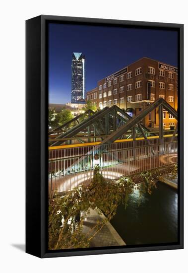 Entertainment District, Bricktown, Oklahoma City, Oklahoma, USA-Walter Bibikow-Framed Premier Image Canvas