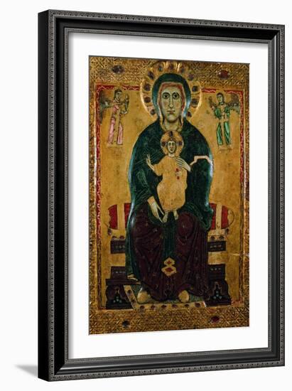 Enthroned Madonna and Child, known as "The Big-Eyed Madonna"-null-Framed Giclee Print