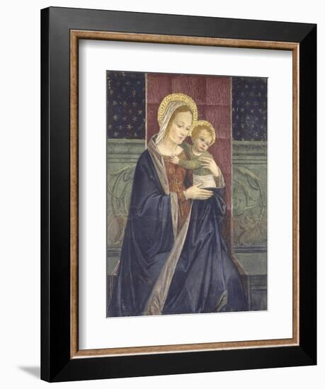 Enthroned Madonna with Child, 15th C-null-Framed Art Print