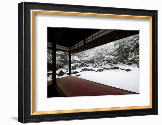 Entoku-in temple garden in winter, Kyoto, Japan, Asia-Damien Douxchamps-Framed Photographic Print