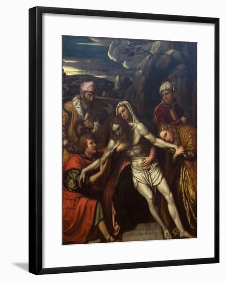 Entombment of Christ-Moretto Da Brescia-Framed Art Print