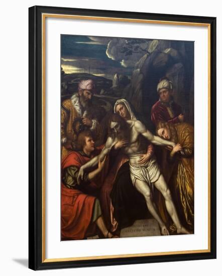 Entombment of Christ-Moretto Da Brescia-Framed Art Print