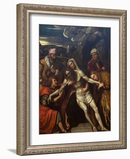 Entombment of Christ-Moretto Da Brescia-Framed Art Print