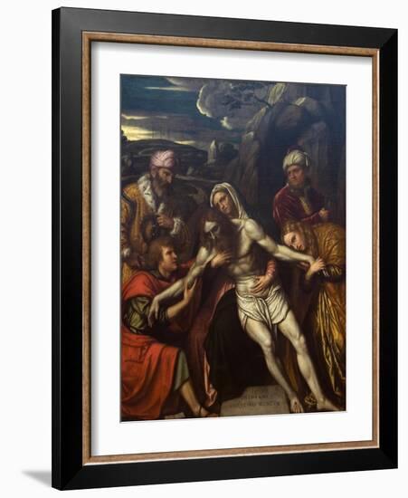 Entombment of Christ-Moretto Da Brescia-Framed Art Print