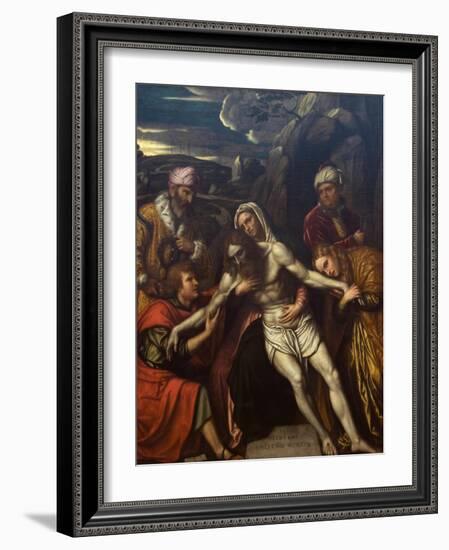 Entombment of Christ-Moretto Da Brescia-Framed Art Print