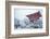 Entrance gate of Kiyomizu-dera Temple during snow storm, UNESCO World Heritage Site, Kyoto, Japan,-Damien Douxchamps-Framed Photographic Print