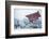 Entrance gate of Kiyomizu-dera Temple during snow storm, UNESCO World Heritage Site, Kyoto, Japan,-Damien Douxchamps-Framed Photographic Print