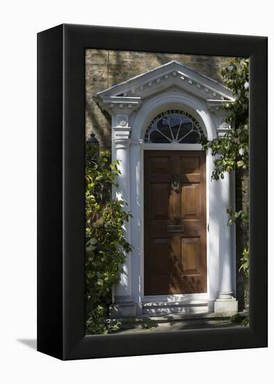 Entrance into a House with Grand Door with Window Lights, Surrounded by Vegetation-Natalie Tepper-Framed Stretched Canvas