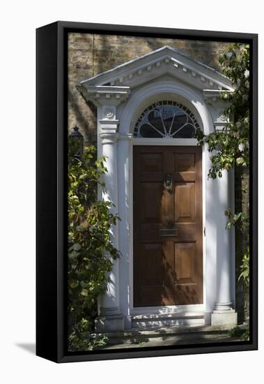 Entrance into a House with Grand Door with Window Lights, Surrounded by Vegetation-Natalie Tepper-Framed Stretched Canvas