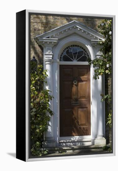 Entrance into a House with Grand Door with Window Lights, Surrounded by Vegetation-Natalie Tepper-Framed Stretched Canvas