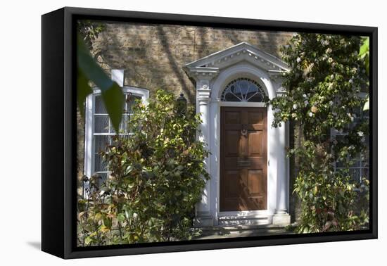 Entrance into a House with Grand Door with Window Lights, Surrounded by Vegetation-Natalie Tepper-Framed Stretched Canvas