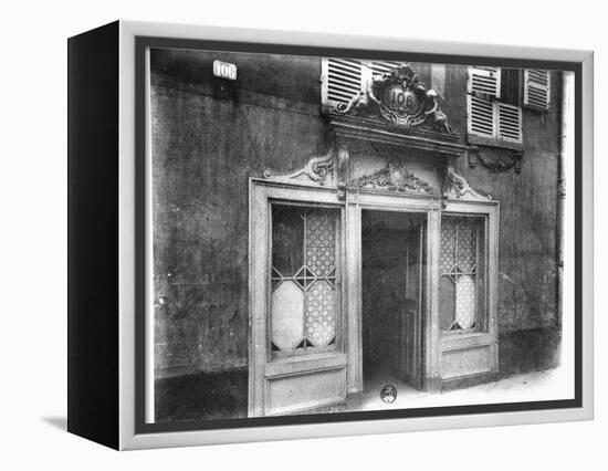 Entrance of a Brothel in Paris, 106 Rue De Suffren, circa 1900-Eugene Atget-Framed Premier Image Canvas