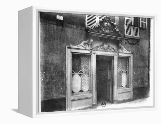 Entrance of a Brothel in Paris, 106 Rue De Suffren, circa 1900-Eugene Atget-Framed Premier Image Canvas