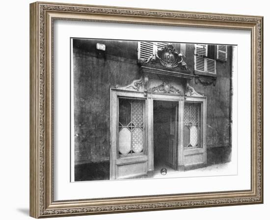 Entrance of a Brothel in Paris, 106 Rue De Suffren, circa 1900-Eugene Atget-Framed Giclee Print