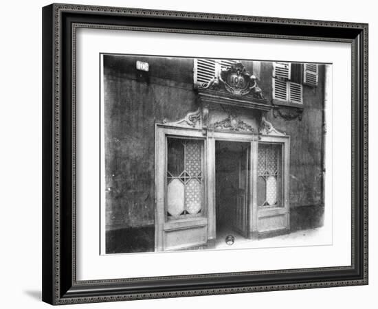 Entrance of a Brothel in Paris, 106 Rue De Suffren, circa 1900-Eugene Atget-Framed Giclee Print