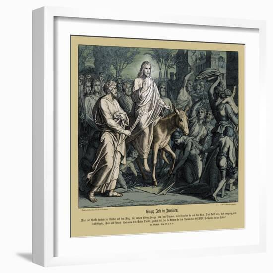 Entrance of Jesus into Jerusalem, Gospel of Matthew-Julius Schnorr von Carolsfeld-Framed Giclee Print