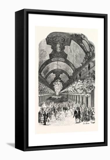 Entrance of Ll. Mm. Royals and Imperials in the Hall of Mirrors of the Palace of Versailles-null-Framed Premier Image Canvas