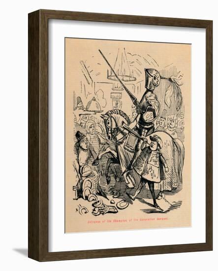 'Entrance of the Champion, at the Coronation Banquet', c1860, (c1860)-John Leech-Framed Giclee Print