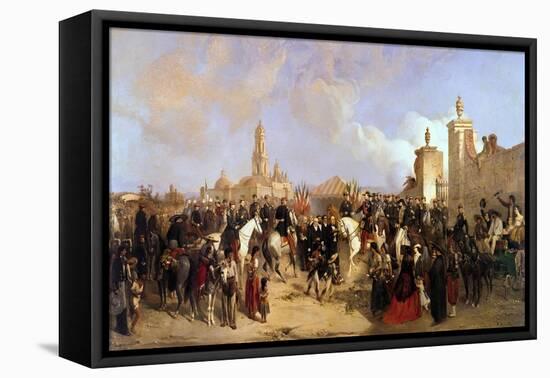 Entrance of the French Expeditionary Corps into Mexico City,1863-Jean Adolphe Beauce-Framed Premier Image Canvas