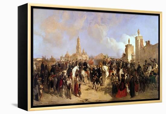 Entrance of the French Expeditionary Corps into Mexico City,1863-Jean Adolphe Beauce-Framed Premier Image Canvas