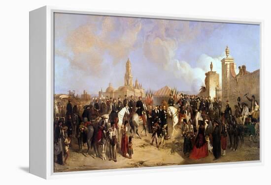 Entrance of the French Expeditionary Corps into Mexico City,1863-Jean Adolphe Beauce-Framed Premier Image Canvas
