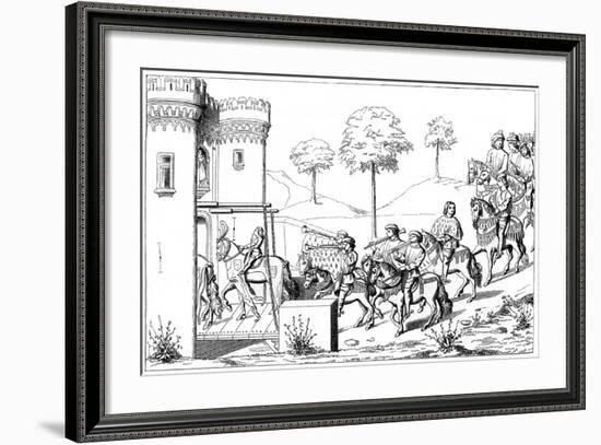 Entrance of the Lord Chief into the Site of the Tournament, 15th Century-null-Framed Giclee Print