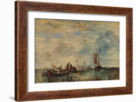 Entrance of the Meuse: Orange-Merchant on the Bar, Going to Pieces, c1819-J. M. W. Turner-Framed Giclee Print