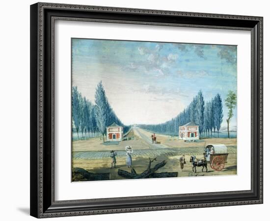 Entrance of the Parc Du Raincy, C.1754-93 (Gouache on Paper)-Louis Carrogis Carmontelle-Framed Giclee Print