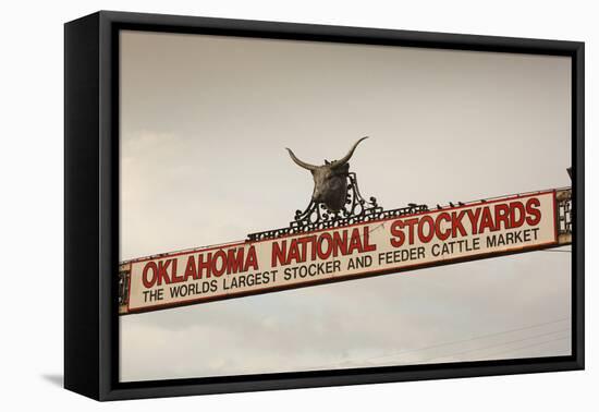 Entrance, Oklahoma National Stockyards, Oklahoma City, Oklahoma, USA-Walter Bibikow-Framed Premier Image Canvas