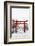 Entrance path to Fushimi Inari Shrine in winter, Kyoto, Japan, Asia-Damien Douxchamps-Framed Photographic Print