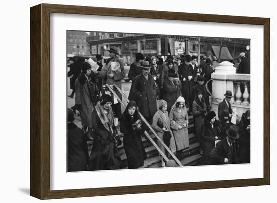 Entrance to a Metro Station, Paris, 1931-Ernest Flammarion-Framed Giclee Print