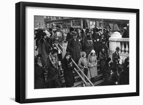 Entrance to a Metro Station, Paris, 1931-Ernest Flammarion-Framed Giclee Print