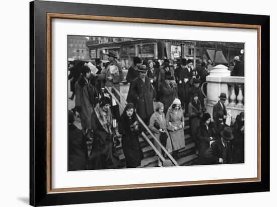 Entrance to a Metro Station, Paris, 1931-Ernest Flammarion-Framed Giclee Print