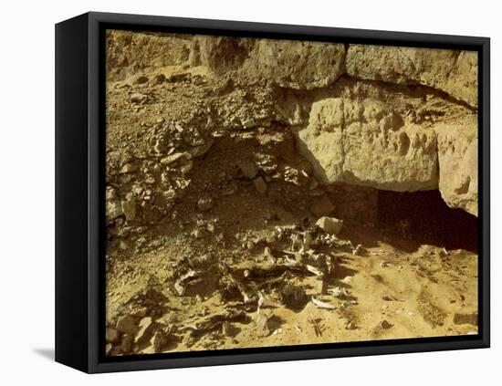 Entrance to a rock grave, Egypt-English Photographer-Framed Premier Image Canvas